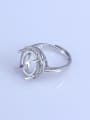 thumb 925 Sterling Silver 18K White Gold Plated Geometric Ring Setting Stone size: 8*10 9*11 11*13 10*14 12*16MM 1