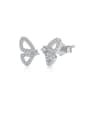 thumb 925 Sterling Silver Cubic Zirconia Butterfly Dainty Stud Earring 3