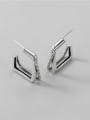 thumb 925 Sterling Silver Square Vintage Fried Dough Twist  Stud Earring 0