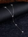thumb 925 Sterling Silver Cubic Zirconia Tassel Dainty Lariat Necklace 2