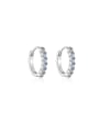 thumb 925 Sterling Silver Cubic Zirconia Geometric Dainty Stud Earring 0