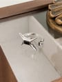 thumb 925 Sterling Silver Cubic Zirconia Geometric Trend Band Ring 0