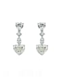 thumb 925 Sterling Silver High Carbon Diamond Heart Luxury Drop Earring 0