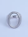 thumb 925 Sterling Silver 18K White Gold Plated Round Ring Setting Stone size: 15*22mm 0