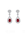 thumb 925 Sterling Silver High Carbon Diamond Water Drop Luxury Cluster Earring 0