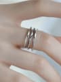 thumb 925 Sterling Silver Round Vintage Double layer Stackable Ring 1