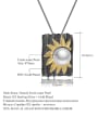thumb 925 Sterling Silver Imitation Pearl  Sunflower Vintage Geometric Pendant Necklace 1
