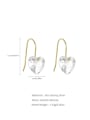 thumb 925 Sterling Silver Cubic Zirconia Heart Minimalist Hook Earring 3