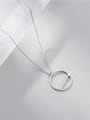 thumb 925 Sterling Silver Cubic Zirconia Round Minimalist Necklace 2