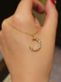 thumb 925 Sterling Silver Rhinestone Moon Dainty Necklace 0
