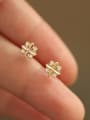 thumb 925 Sterling Silver Cubic Zirconia Clover Dainty Stud Earring 3