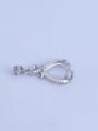 thumb 925 Sterling Silver Rhodium Plated Water Drop Pendant Setting Stone size: 9*11mm 1