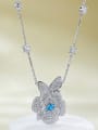 thumb 925 Sterling Silver Cubic Zirconia Flower Luxury Necklace 0