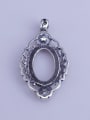 thumb 925 Sterling Silver Round Oval Pendant Setting Stone size: 11*16mm 1
