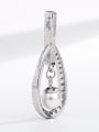 thumb 925 Sterling Silver White Gold Plated Ball Pendant Setting Stone diameter : 5mm 1