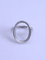 thumb 925 Sterling Silver 18K White Gold Plated Geometric Ring Setting Stone size: 15*20mm 0