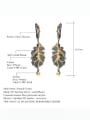 thumb 925 Sterling Silver Natural Stone Leaf Vintage Drop Earring 2