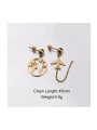 thumb Stainless steel Asymmetric airplane earth Trend Drop Earring 2