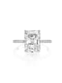 thumb 925 Sterling Silver High Carbon Diamond Geometric Dainty Ring 0