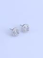 thumb 925 Sterling Silver 18K White Gold Plated Round Earring Setting Stone size: 5*5mm 2