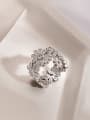thumb 925 Sterling Silver Cubic Zirconia Flower Luxury Band Ring 2