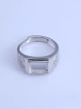 thumb 925 Sterling Silver 18K White Gold Plated Geometric Ring Setting Stone size: 7.5*9.5mm 2