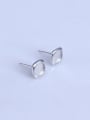 thumb 925 Sterling Silver 18K White Gold Plated Geometric Earring Setting Stone size: 6*6mm 2