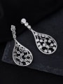 thumb 925 Sterling Silver Cubic Zirconia Water Drop Statement Cluster Earring 3