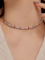 thumb 925 Sterling Silver Cubic Zirconia Geometric Dainty Necklace 2
