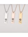 thumb Stainless steel Rectangle Flowers Minimalist Necklace 0