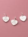 thumb 925 Plain Silver English Love Peach Heart Bracelet Pendant 1