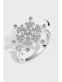 thumb 925 Sterling Silver Cubic Zirconia Rotating Flower Minimalist Band Ring 0