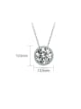 thumb 925 Sterling Silver High Carbon Diamond White Round Luxury Necklace 2