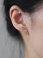 thumb 925 Sterling Silver Cubic Zirconia Geometric Minimalist Stud Earring 2