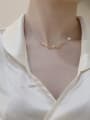 thumb 925 Sterling Silver Freshwater Pearl Geometric Dainty Necklace 1