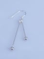 thumb 925 Sterling Silver 18K White Gold Plated Ball Earring Setting long : 33 22 11MM 1