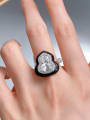 thumb 925 Sterling Silver Enamel Irregular Cute Band Ring 1