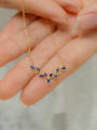 thumb 925 Sterling Silver Crystal Blue Antlers Dainty Necklace 1