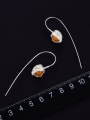 thumb 925 Sterling Silver Natural Topaz Pearls Artisan Hook Earring 2
