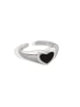 thumb 925 Sterling Silver Acrylic Heart Minimalist Band Ring 0