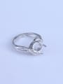 thumb 925 Sterling Silver 18K White Gold Plated Geometric Ring Setting Stone size: 5*7 6*8 8*10MM 1