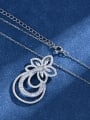 thumb 925 Sterling Silver Cubic Zirconia Hollow  Flower Luxury Necklace 2