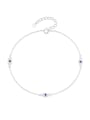 thumb 925 Sterling Silver Cubic Zirconia Evil Eye Minimalist   Anklet 0