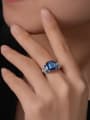 thumb 925 Sterling Silver High Carbon Diamond Geometric Luxury Band Ring 3