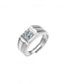 thumb 925 Sterling Silver Moissanite Geometric Dainty Band Ring 0