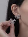 thumb 925 Sterling Silver Cubic Zirconia Butterfly Statement Cluster Earring 1