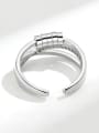 thumb 925 Sterling Silver Cubic Zirconia Geometric Dainty  Can Be Rotated  Stackable Ring 3