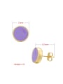thumb Brass Enamel Round Minimalist Stud Earring 1