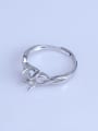 thumb 925 Sterling Silver 18K White Gold Plated Geometric Ring Setting Stone size: 6*8mm 1