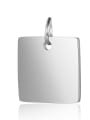 thumb Stainless steel Square Charm Height : 12 mm , Width: 15.5 mm 2